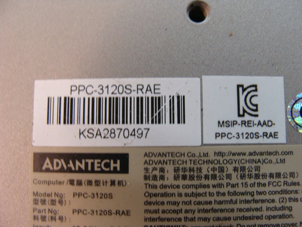 Advantech PPC-3120S-RAE 12.1in Panel PC Windows 10 Pro