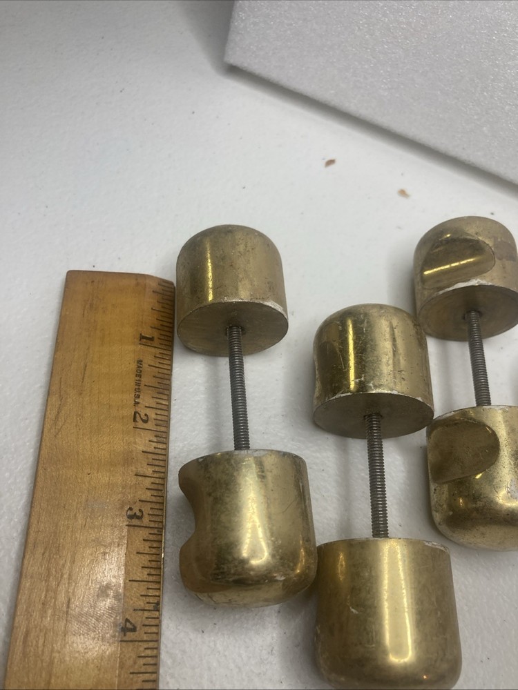 Double Sided Solid Brass Drawer Pulls. Lot Of (4). Heavy. I