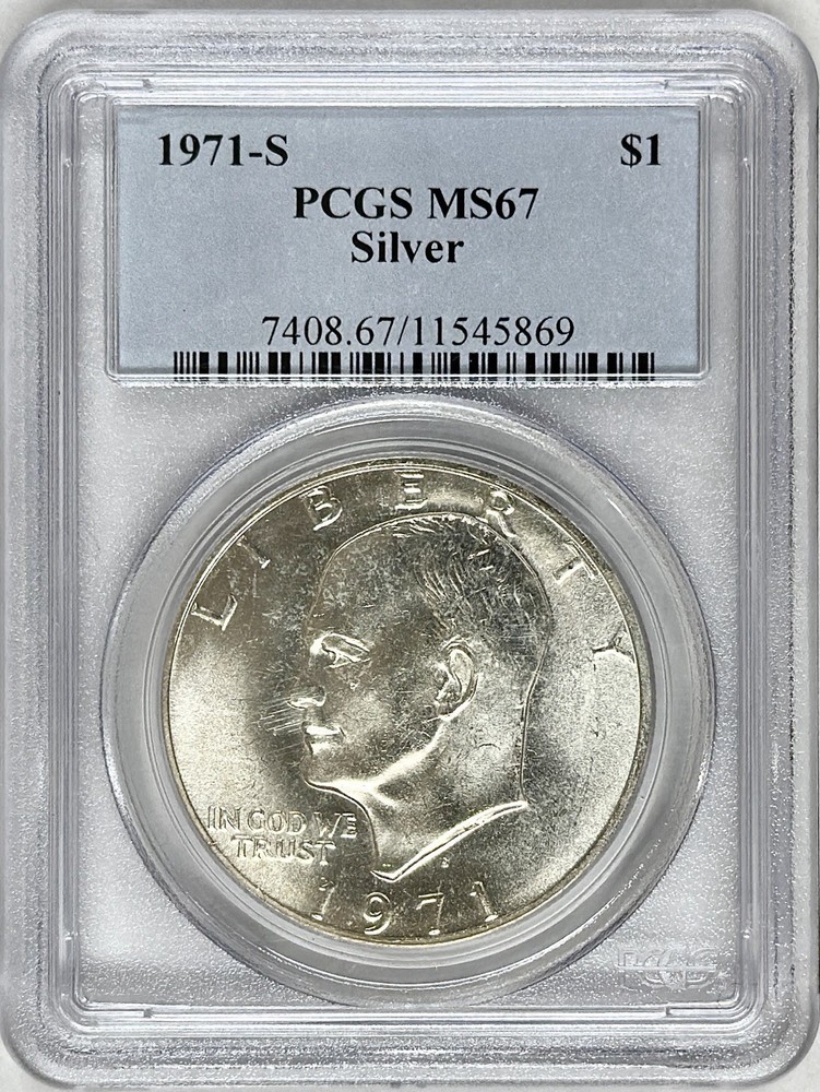 1971 S EISENHOWER SILVER DOLLAR PCGS MS67