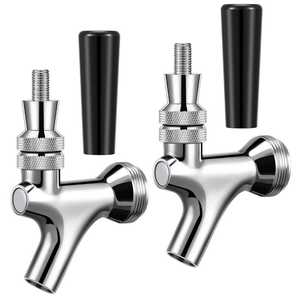 2 Pcs Stout Beer Faucet, Stainless Steel Draft Keg Tap with 304 Stainless Han...