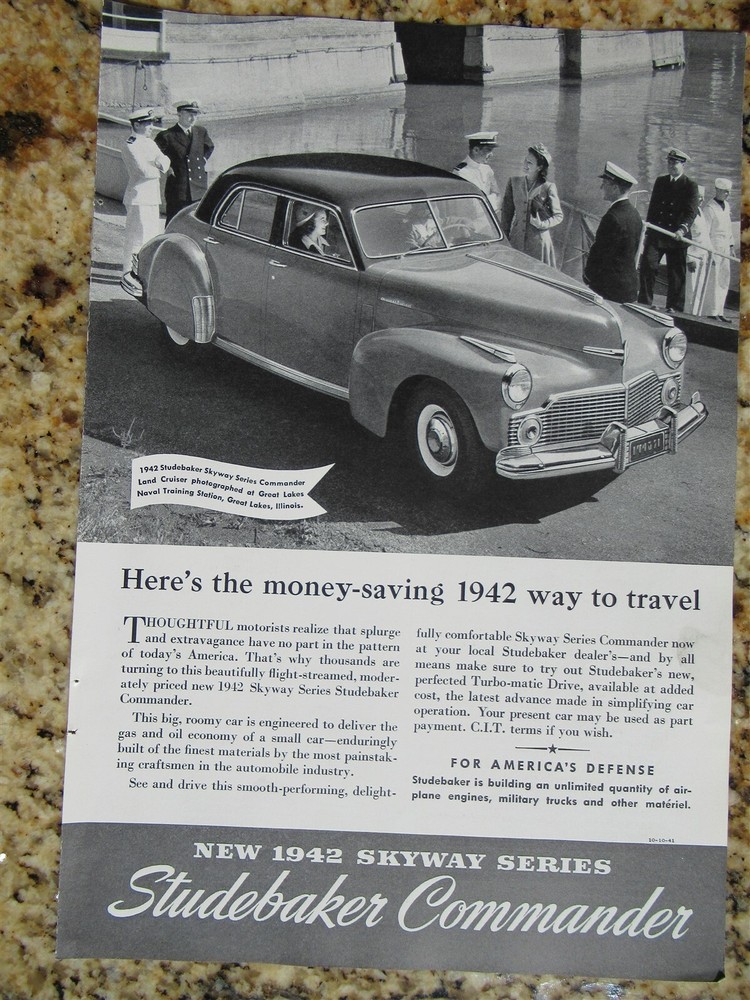 1942 Skyway Series Studebaker Commander - Carlsbad caverns Santa Fe Navy Ships