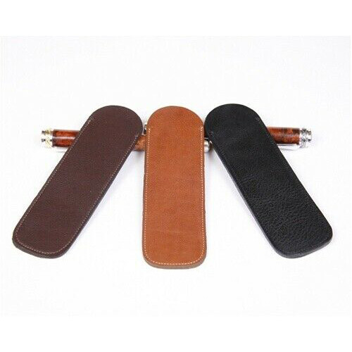 Leather Pen Slip - Black Double