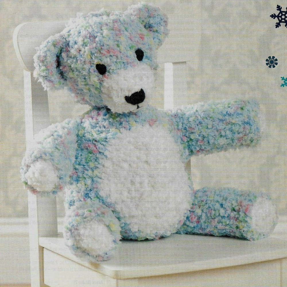 COTTON CANDY BEAR 14" STUFF ANIMAL TOY CROCHET PATTERN INSTRUCTIONS