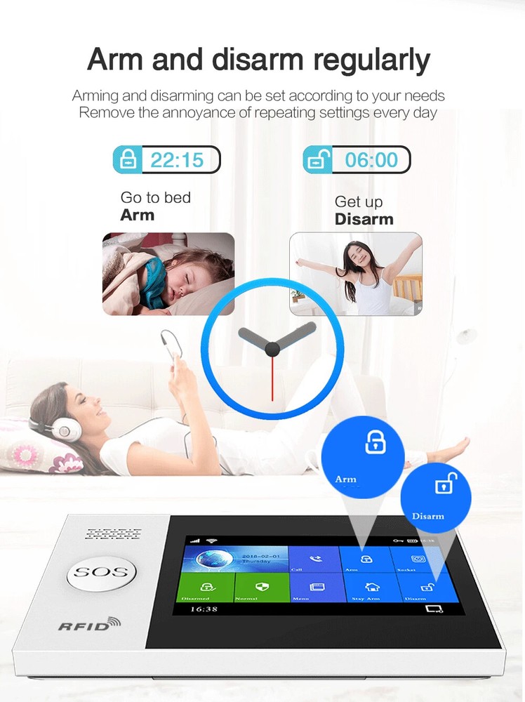 WiFi Alarm System for Home Security Wireless Solar Siren Support Remote Control