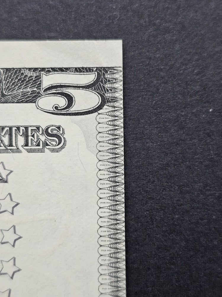 Star Note Miscut Five Dollar Bill 2021 5$