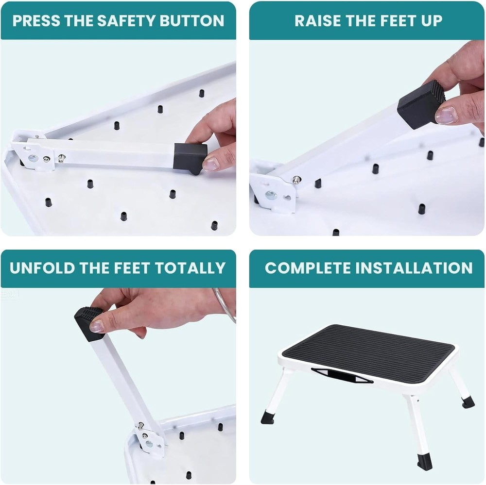 Gianna Foldable Step Stool with Non-Slip Platform & Rubber Feet