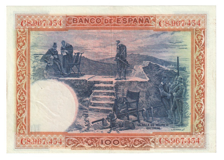SPAIN 100 Pesetas Banknote (1925) P.69c - EF