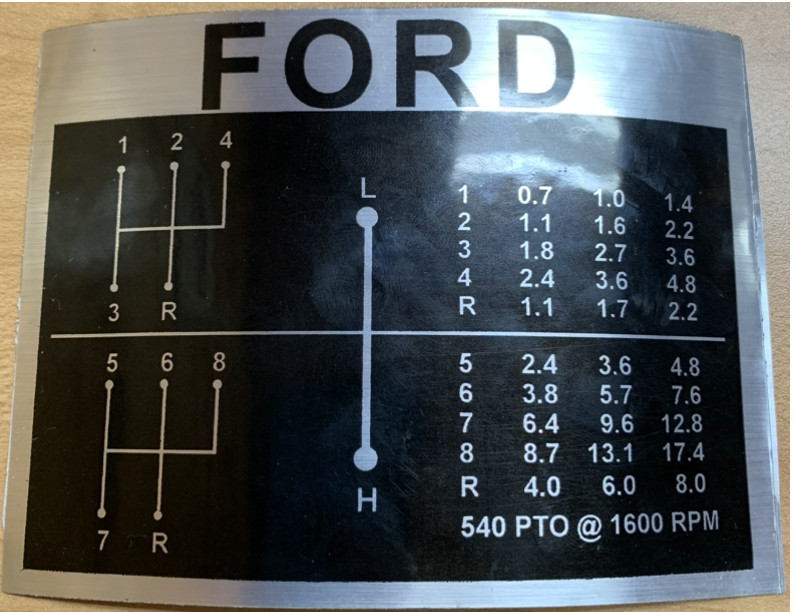 8 SPEED Transmission SHIFT PATTERN DECAL Fits Ford 2000, 3000 4000, 5000 & More