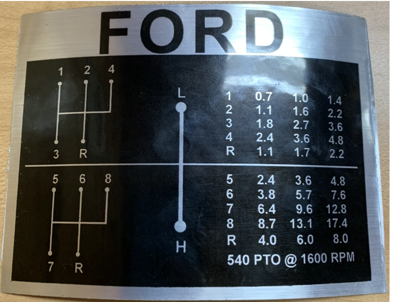 8 SPEED Transmission SHIFT PATTERN DECAL Fits Ford 2000, 3000 4000, 5000 & More