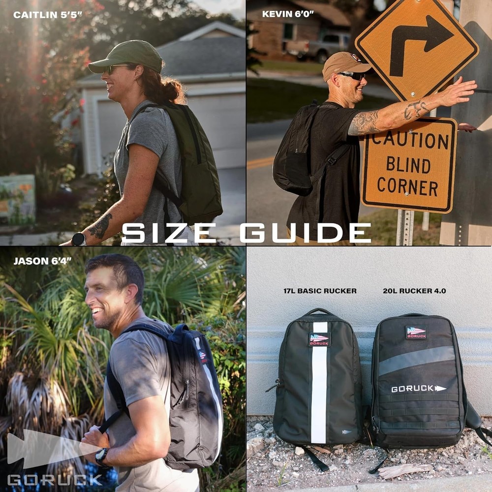GORUCK Basic Rucker 17L Backpack, Black, Durable Rucksack & MOLLE Daypack🔥New🔥