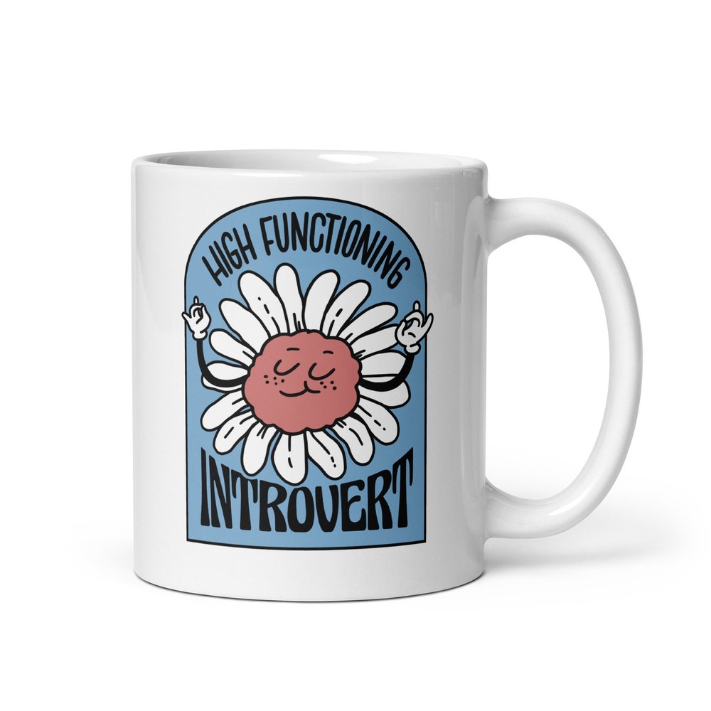 High Functioning Introvert, White glossy mug 11 oz