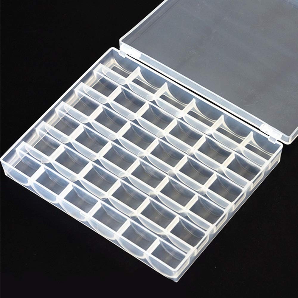 2-Pack Bobbin Case 36-Slot Plastic Organizer for Sewing Machine Spools
