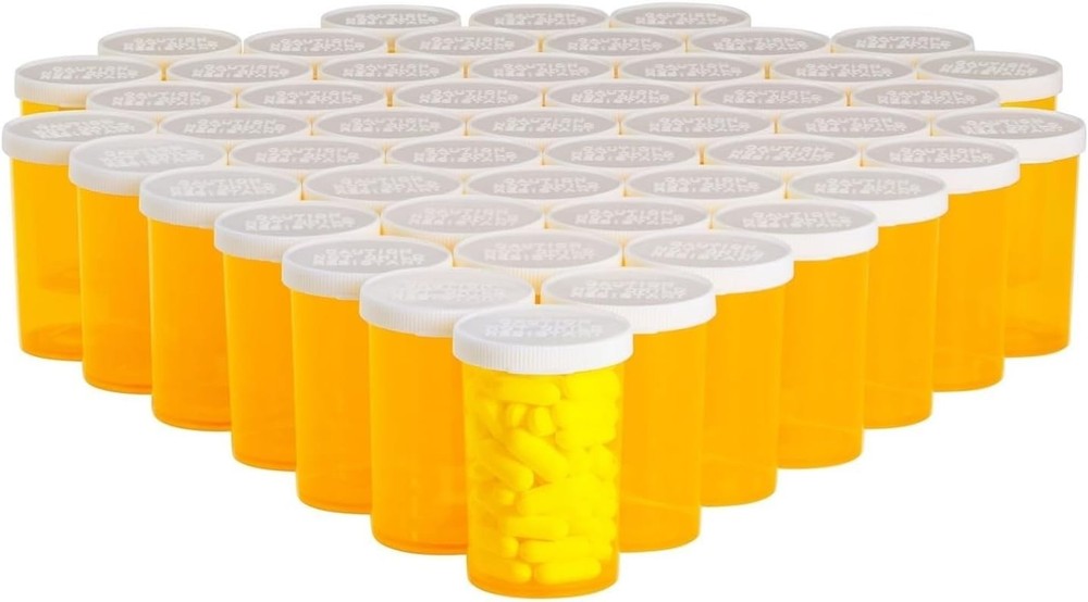 Empty Pill Bottles with Caps - Easy-Open Plastic Vials with Caps - Compact Tr...