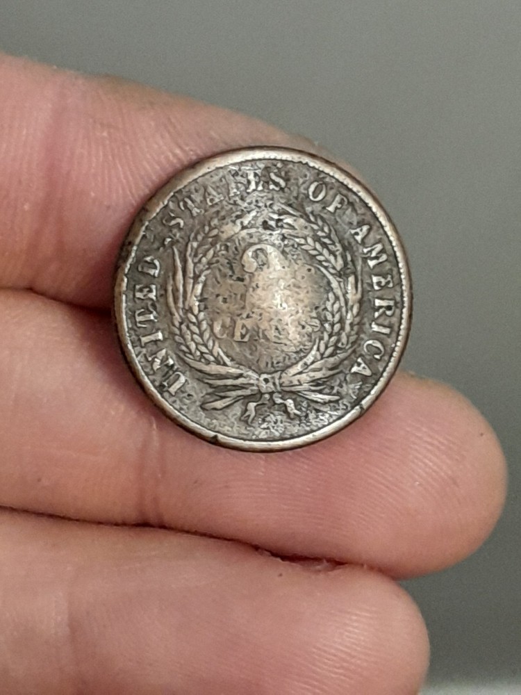 1866 Two Cent Piece (Bent)