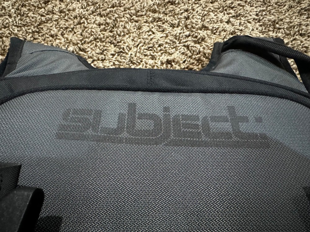 Subject, "The EAZMA" snowboarding backpack.