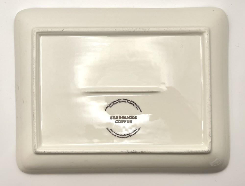 Starbucks Apple Rectangular Ceramic Serving Tray 2007