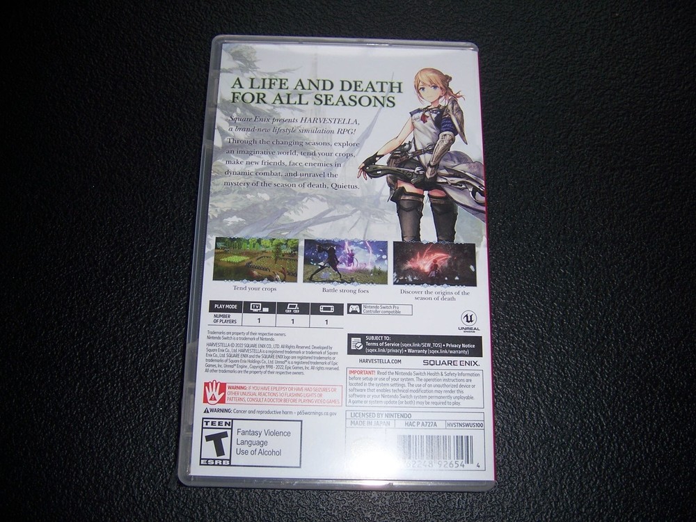 Authentic Replacement Case ONLY - Harvestella Nintendo Switch Box