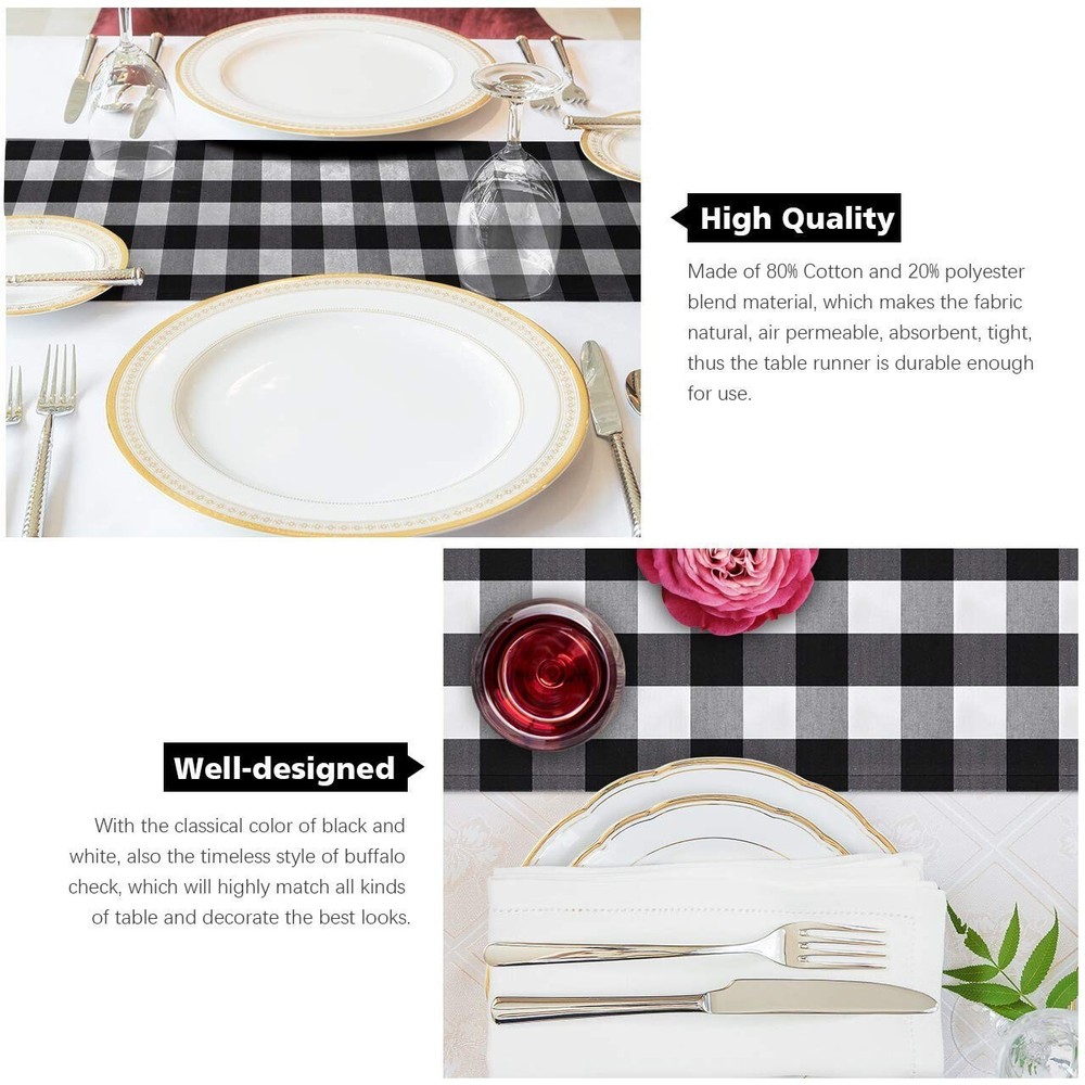 Buffalo Plaid Table Runner 14x108 Inches
