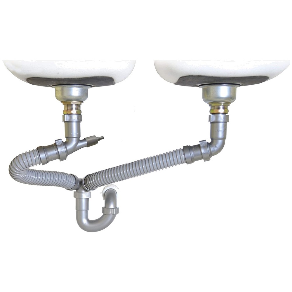 Universal P-Trap Drain Kit for Double Sinks