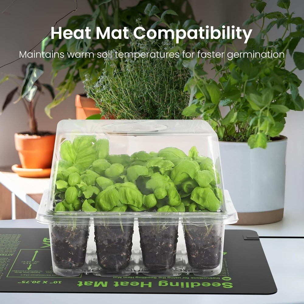 Seed Starter Kit with Grow Light, Elevated Seedling Tray Kit with Adjustable ...