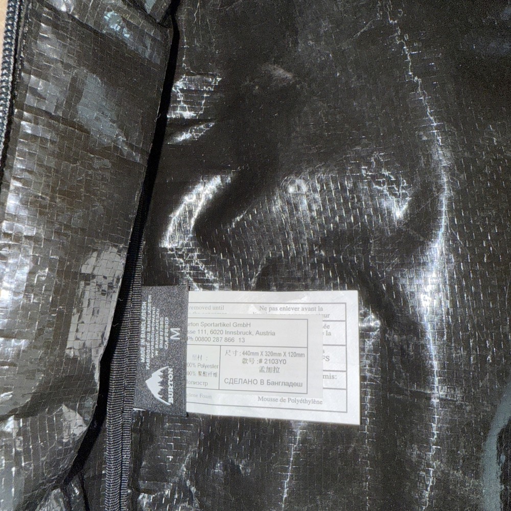 Burton STEP ON Snowboard Backpack Bag / Black / Waterproof / Padded / M Used