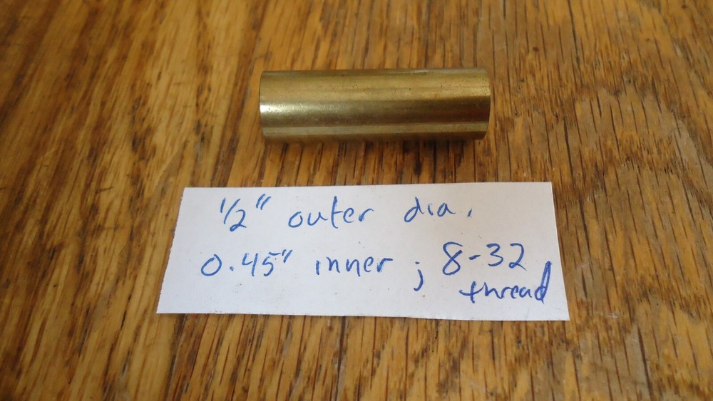 1/2" Ramrod Tips, Threaded for 8-32, Yellow Brass, one pair