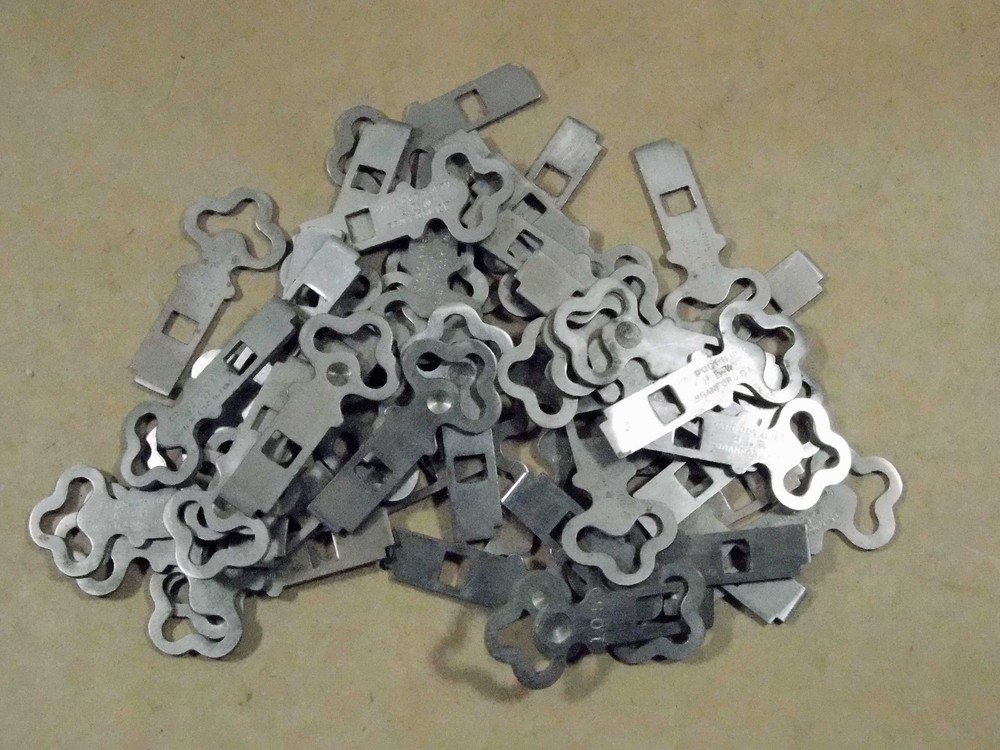 Flat key blanks patented 1870 by Brainford Lock Works