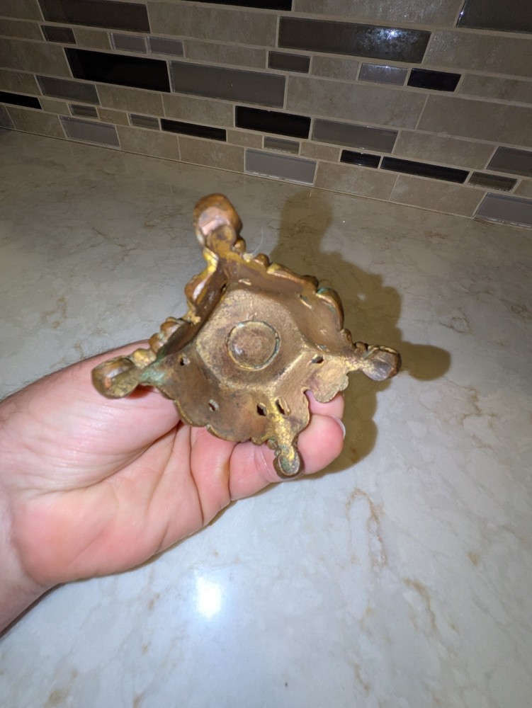 Vintage Bronze Leaf Figurine (5.25")