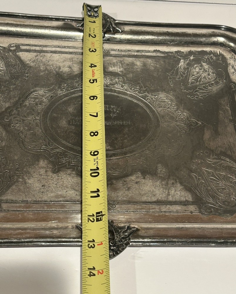 Vintage 16" Rectangular International Silver Hollowware 429 Silverplate Tray