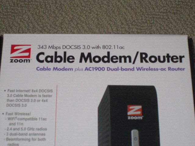 Zoom Cable Modem plus AC1900 Dual-band Wireless-ac Router
