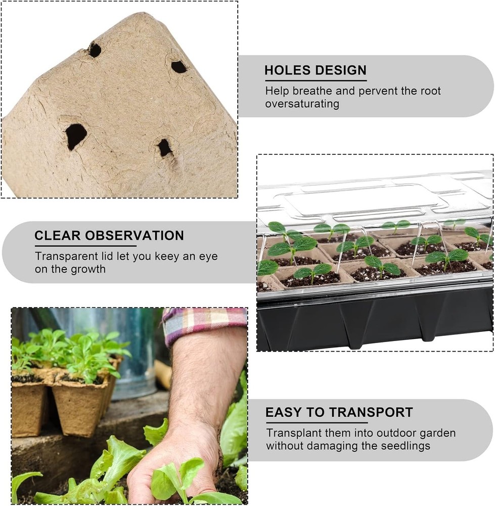 247 Pack Seed Starter Kit Including Peat Pots for Seedlings Seed Starter Tray...