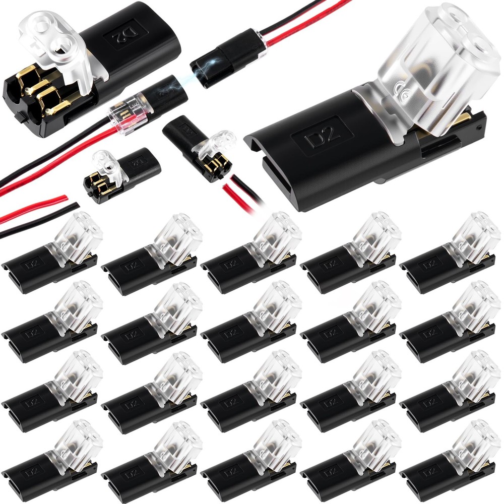 60pcs Quick Clip Fasteners Wire Connector, Plugin Cable Quick Connectors with...