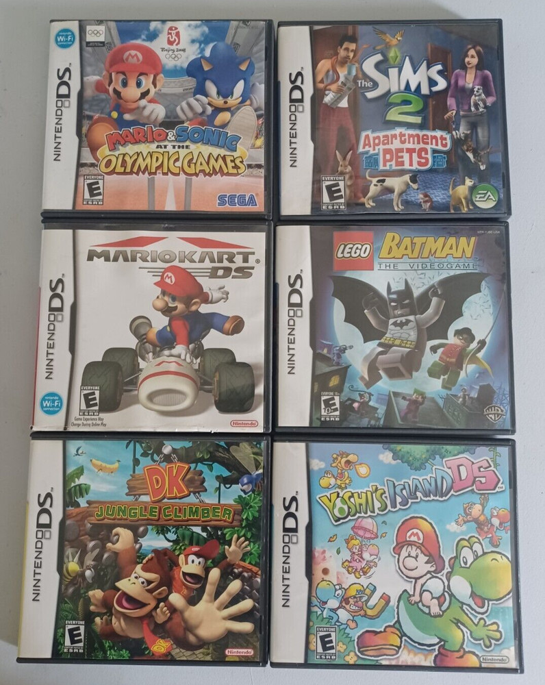 6 Nintendo DS game Cases and notice