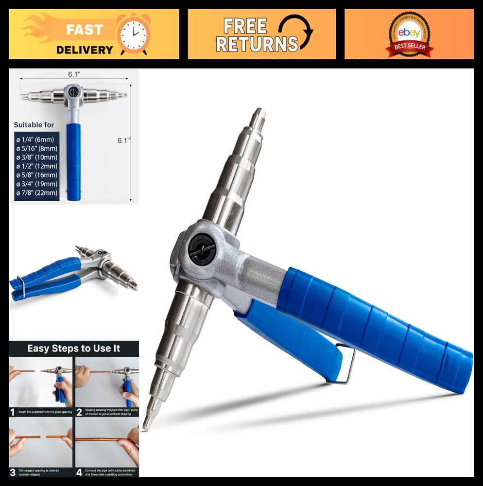 Copper Pipe Expander Tool - Handheld Swaging Tool for HVAC & Refrigeration Repai