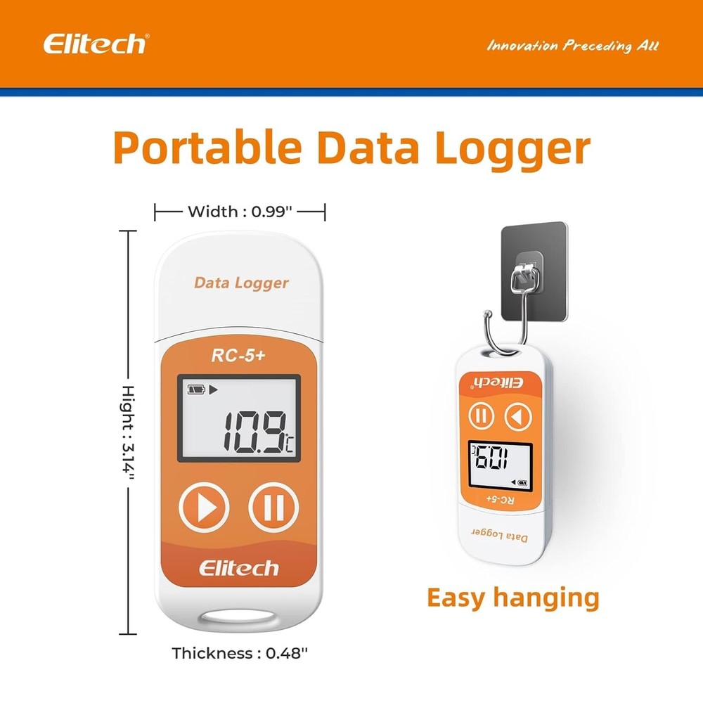 High Accuracy USB Temperature Data Logger - 32,000 Points, Reusable, Waterproof