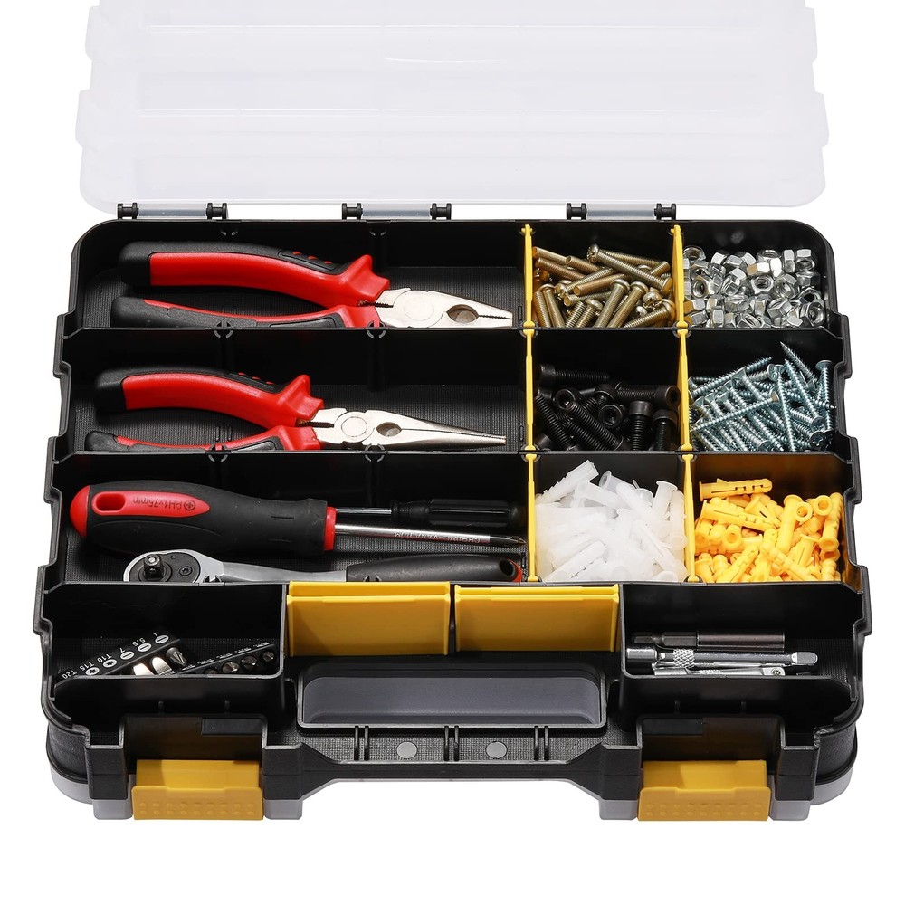 Double Side Tools Organizer, Customizable Removable Plastic Dividers, Hardwar...