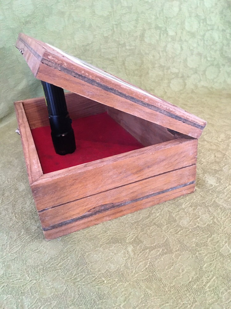 Hardwood Handmade Red Velvet Lined Box.