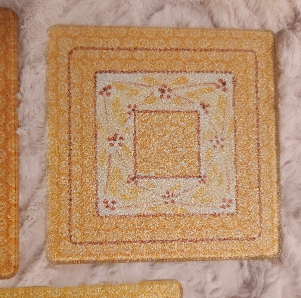 Glass Square 3pc Set Decorative Plates