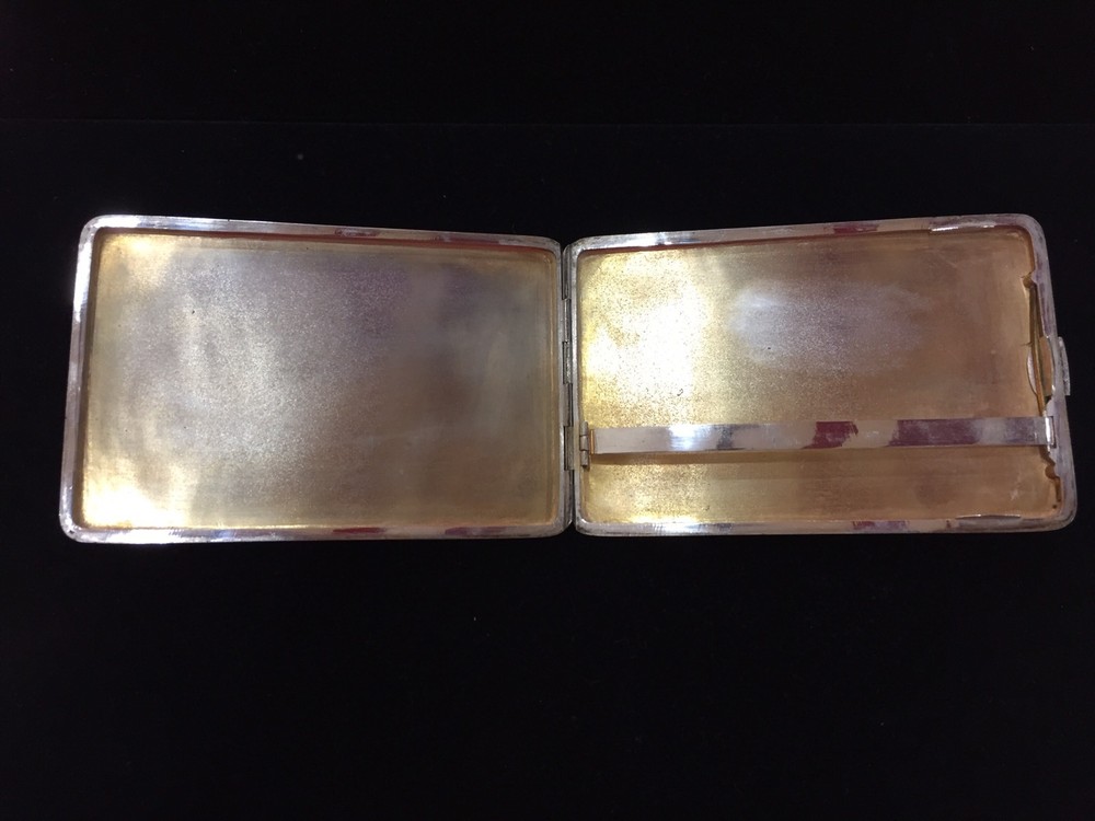 Vintage Chinese Export Sterling Silver Dragon Cigarettes Case