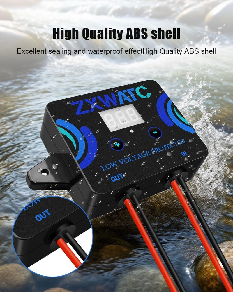 DC12-36V Low Voltage Protector, Digital Disconnect Switch, Over-Discharge Cut...