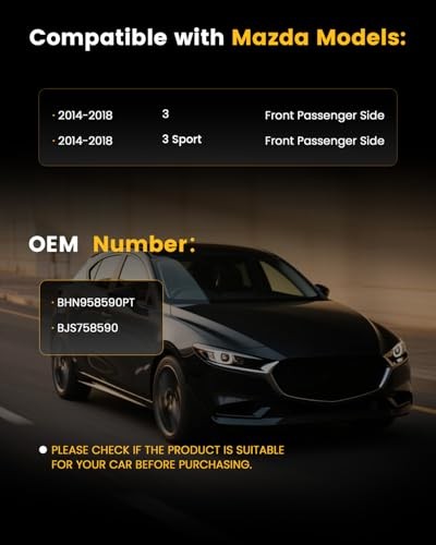 Power Window Regulator Without Motor Compatible with Mazda Front Passenger Side