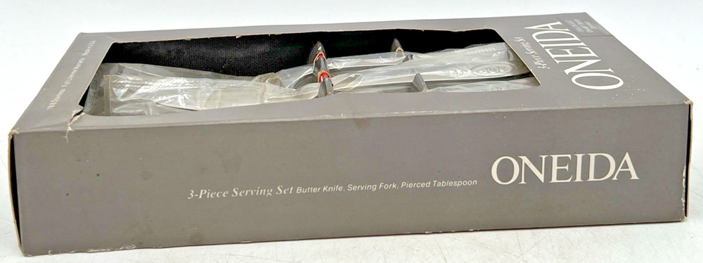 ONEDIA POLONAISE 3 PC SERVING SET STAINLESS BUTTER KNIFE, SERVING FORK & SPOON