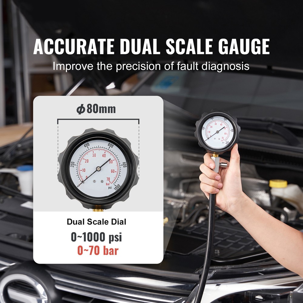 Diesel Engine Cylinder Compression Tester Pressure Test Tool Kit 18 PCS