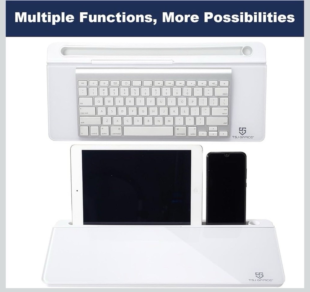 TSJ Office Plastic Desktop Organizer with Dry Erase Board, Multi-Compartment