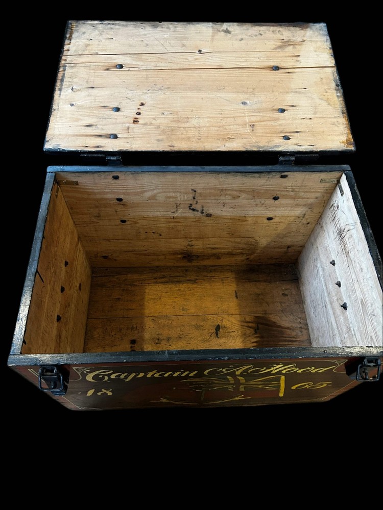 Old Hand Painted Nautical Trunk