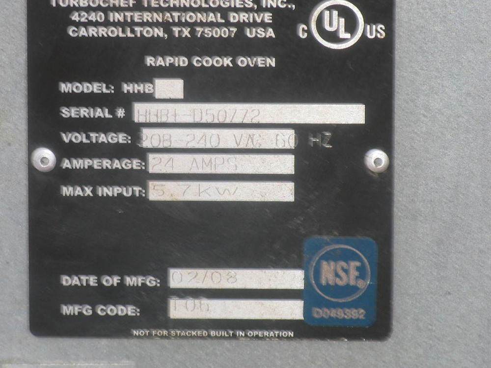 Fuzion Turbochef High H BATCH HHB