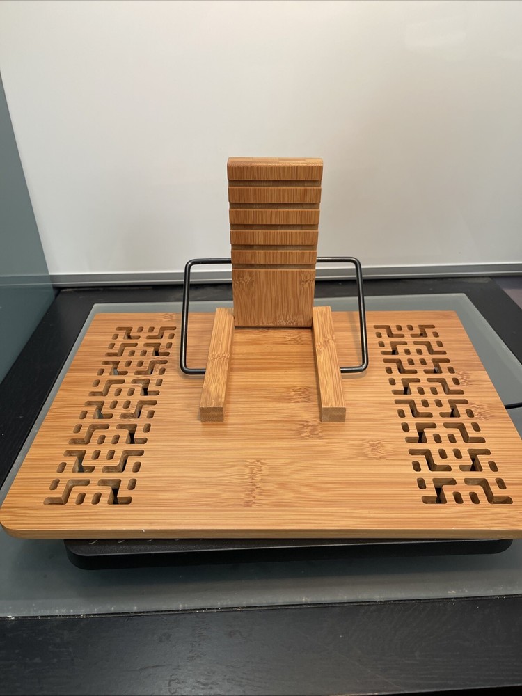 Bamboo Adjustable Book Tablet Stand “Trust the Past Create the Future” Holder