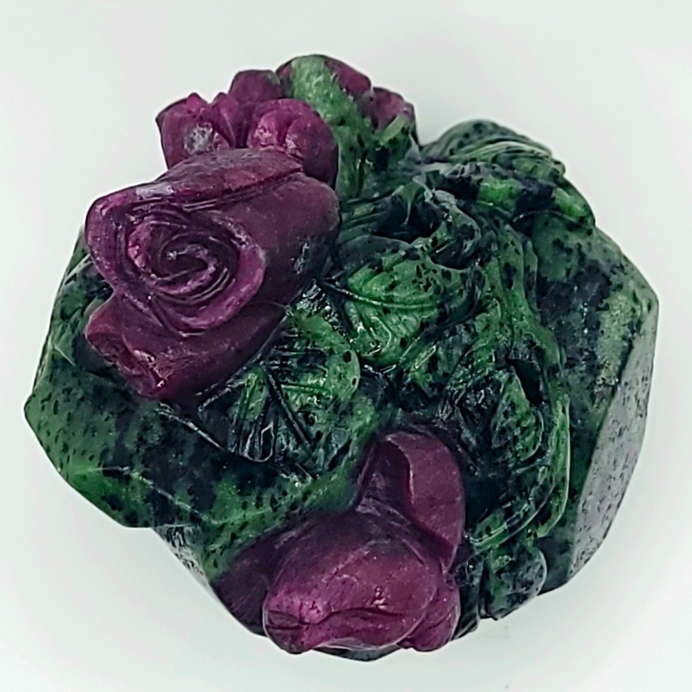 Ruby Zoisite Roses Carving- UV Reactive- WYSIWYG