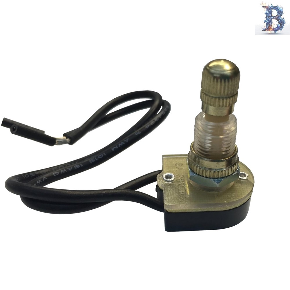 On-Off Brass Rotary Switch SPST with 6 Inch Wire Leads - Smart Control Solution