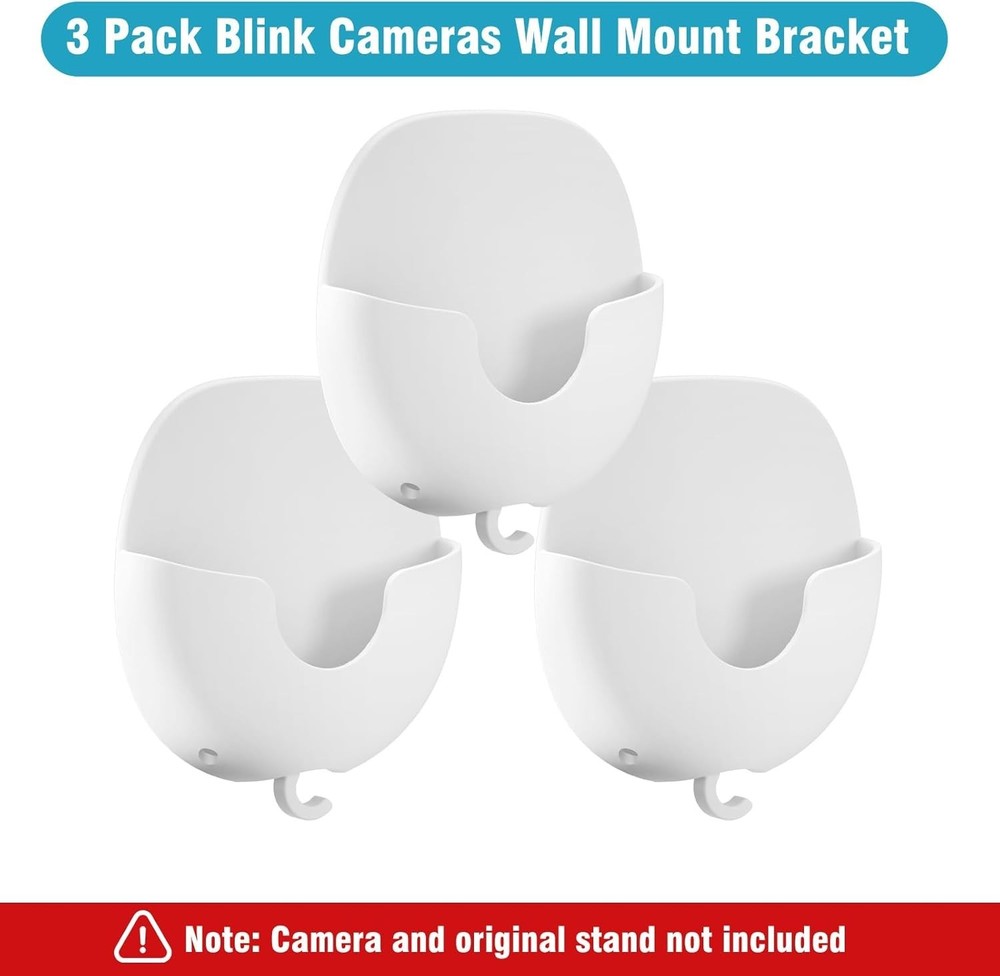 Blink Camera Wall Mount 3-Pack: No Drill, Easy Install, Damage-Free Solution